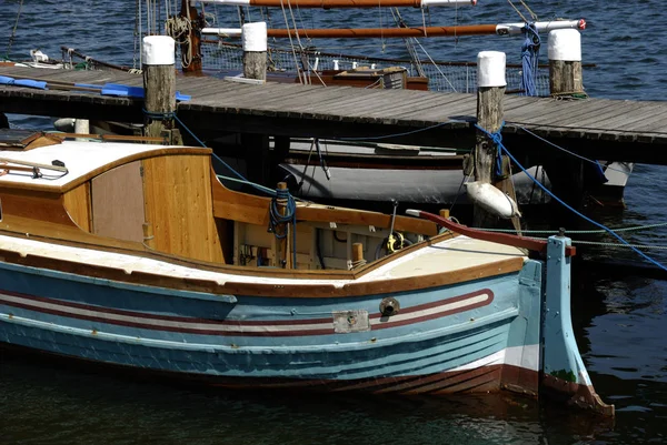 Heck Wooden Boat Marina Kappeln Schleswig Holstein Germany — стоковое фото