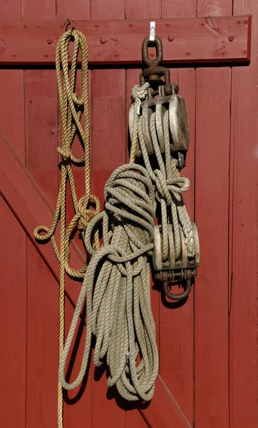 弗林斯堡港口的绳索 石勒苏益格 荷尔斯泰因 — 图库照片