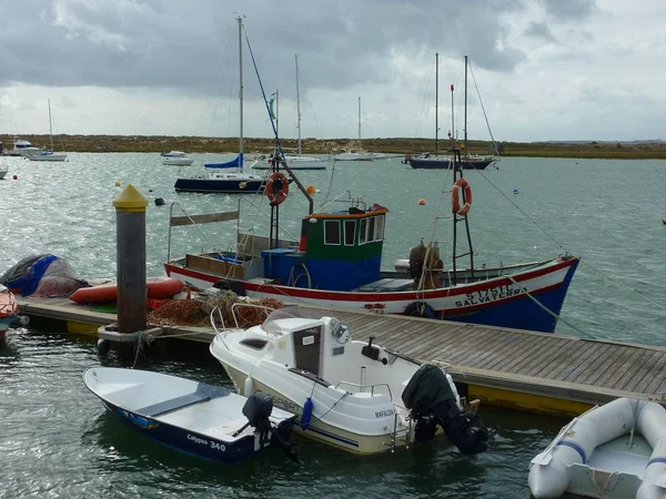 Bateau Pêche Jetée Alvor Algarve — Photo