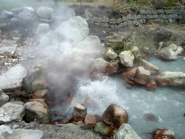 Detal Gorącej Wiosny Sao Miguel Iceland Największej Archipelagu Azorów Iceland — Zdjęcie stockowe