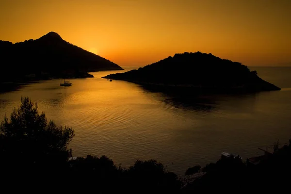 Beautiful Sunset Zaklopatica Bay Lastovo Island Croatia Summer — Stock Photo, Image