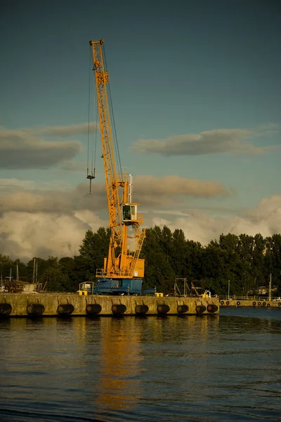 Alte Polnische Werft Kolberg Blick Vom Boot — Stockfoto