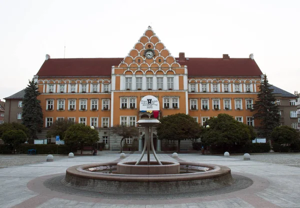 Cieszyn Deki Belediye Binasında Eski Binanın Mimarisi — Stok fotoğraf