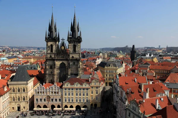 Vista Praga Torre Prefeitura — Fotografia de Stock