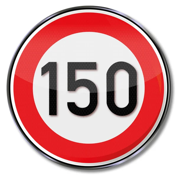 Limite Velocidade Sinal 150 — Fotografia de Stock