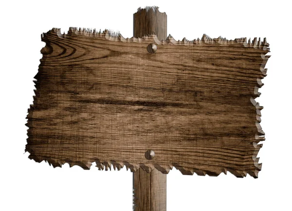 Stary Drewniany Znak Brązowy — Zdjęcie stockowe