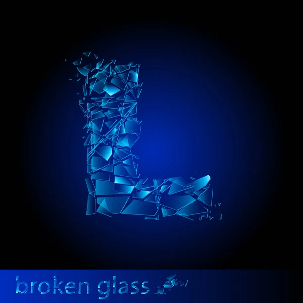 One Letter Broken Glass Illustration Black Background — Stock Photo, Image