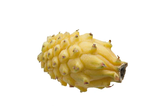Κίτρινο Δράκος Φρούτα Που Απομονώνονται Λευκό Φόντο — Φωτογραφία Αρχείου