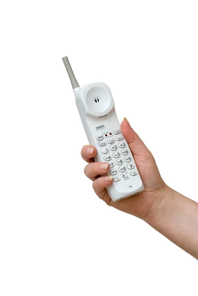 Mano Con Telefono Cordless — Foto Stock