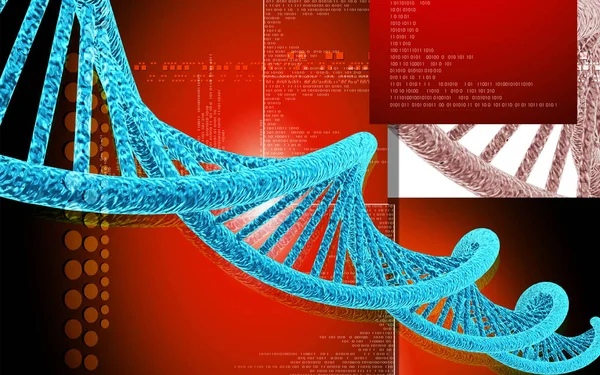 Digital Illustration Dna Structure Colour Background — Stock Photo, Image