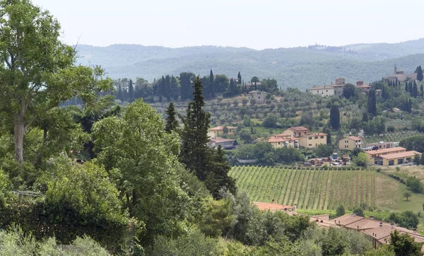 全景风景区位于意大利 欧洲南部 万花筒的基安提地区 — 图库照片