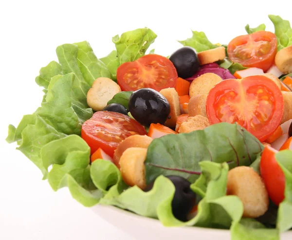 Gemischter Salat Auf Weiß — Stockfoto
