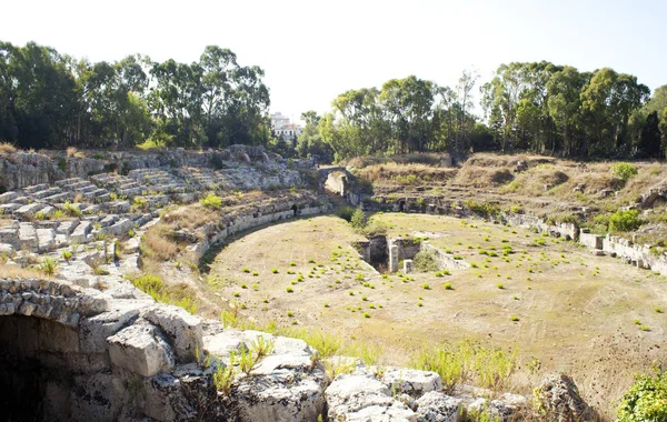 Romeinse Amfitheater Neapolis Siracusa Italië — Stockfoto
