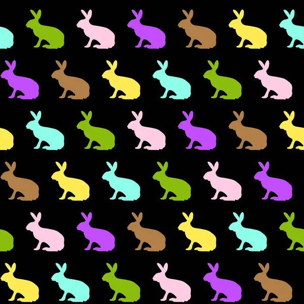 Las Siluetas Felices Coloridas Bunnies Sin Fin — Foto de Stock