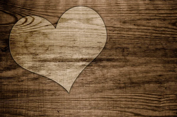 Heart Wood Love Background Brown — Stock Photo, Image