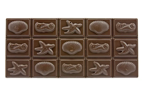 Mörk Choklad Bar Isolerad Vit Bakgrund — Stockfoto