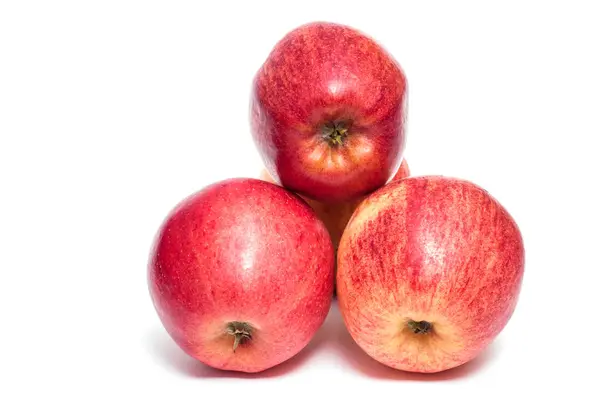 Rote Gala Äpfel Auf Weißem Hintergrund — Stockfoto