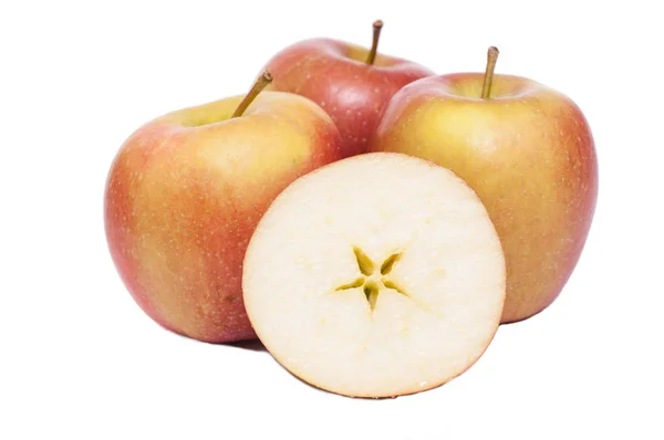 Яблука Білому Тлі — стокове фото