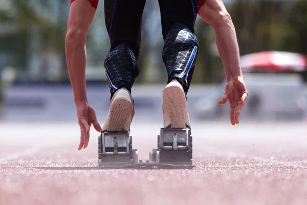 Sprintstart Der Leichtathletik — Stockfoto