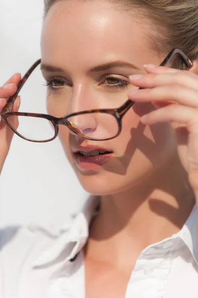 Portrait Woman Glasses — Stock Photo, Image