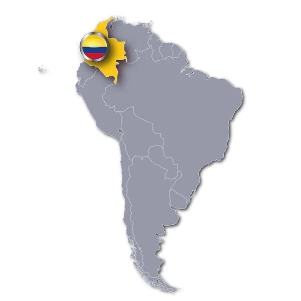 Mapa Brazílie Vlajkou Mexika — Stock fotografie