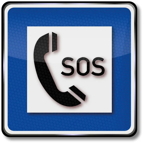 Vägmärken Sos Telefon — Stockfoto