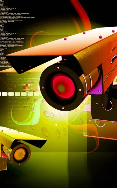 Digital Illustration Security Camera Colour Background — 스톡 사진