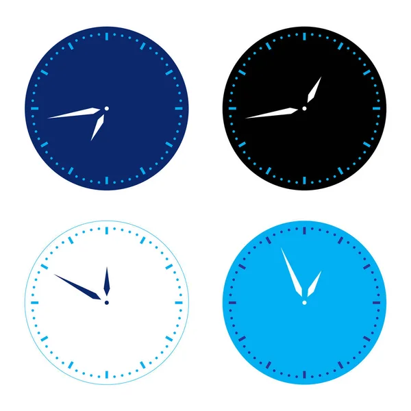 Diferentes Colores Reloj Conjunto Ilustración Vectorial Blanco — Foto de Stock