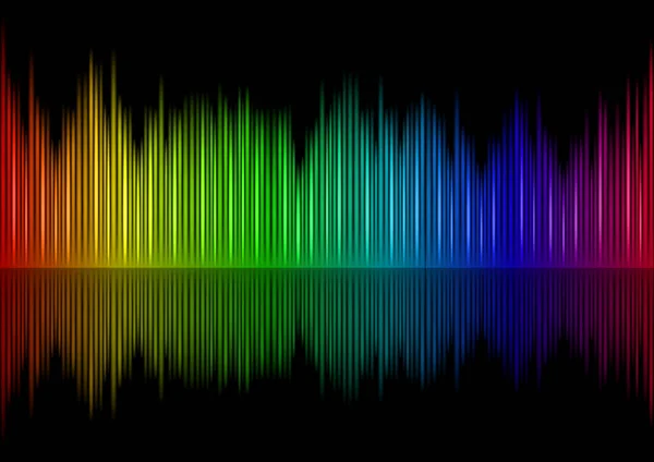 黒のカラフルなサウンド波形 編集可能なベクトル — ストック写真