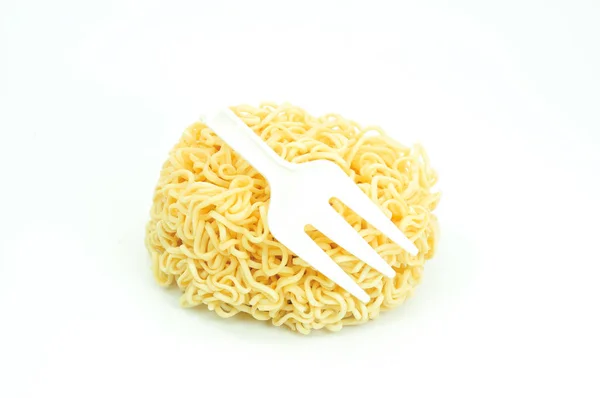 Instant Noodles Witte Achtergrond — Stockfoto