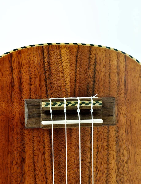 Zbliżenie Pęd Drewniany Ukulele — Zdjęcie stockowe