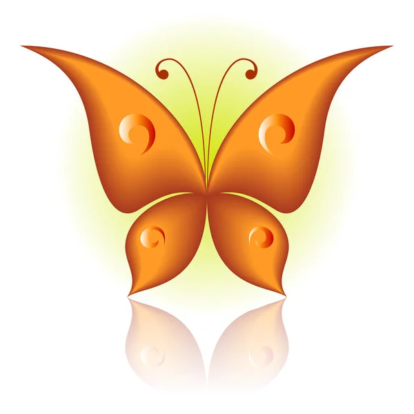 Ilustracja Wektora Pomarańczowej Ikony Prostu Motyl — Zdjęcie stockowe