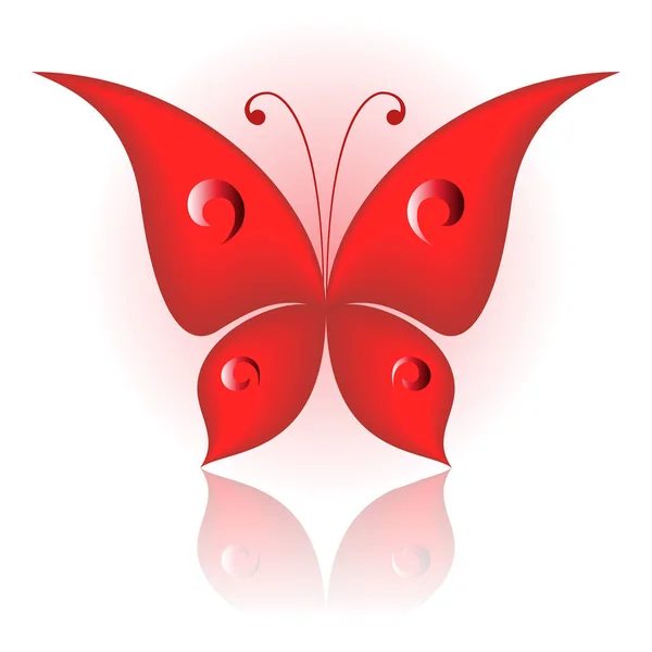 Vektor Illusztrációja Piros Ikon Egyszerűen Pillangó — Stock Fotó