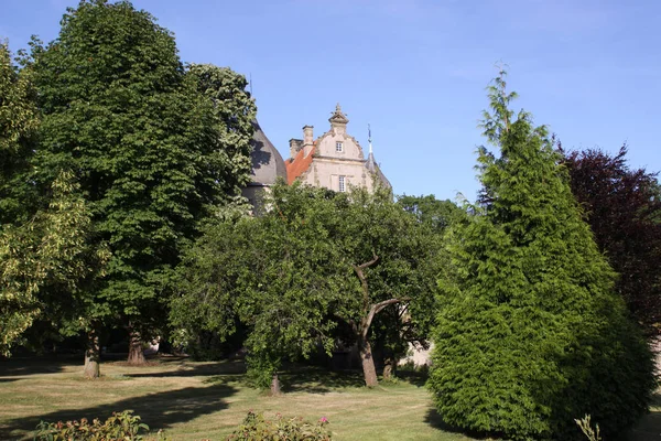 Festői Kilátás Fenséges Középkori Vár Építészet — Stock Fotó