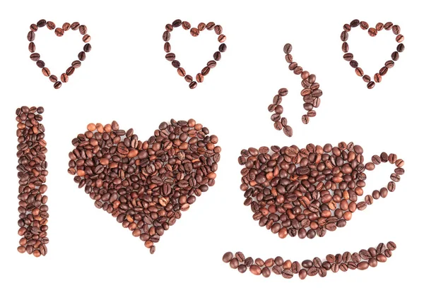 心形咖啡豆 — 图库照片