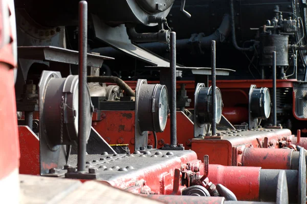 Alte Dampflokomotive Eisenbahnfahrzeug — Stockfoto