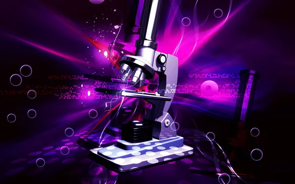 Digital Illustration Microscope Colour Background — Stockfoto