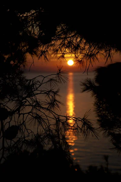 Sonnenuntergang Auf Dem See — Stockfoto