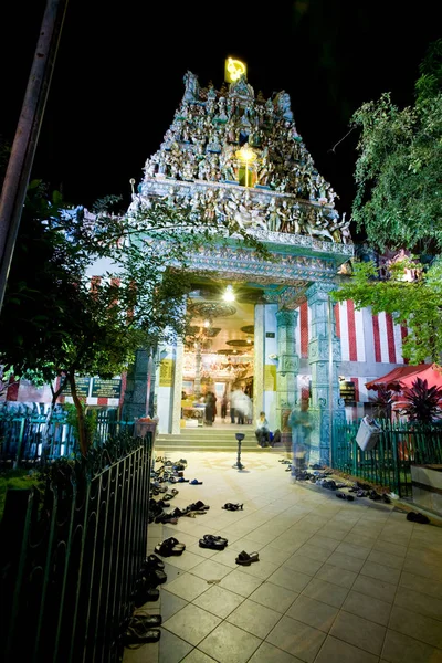 Night Shot Hindu Temple Singapore — Stock Photo, Image