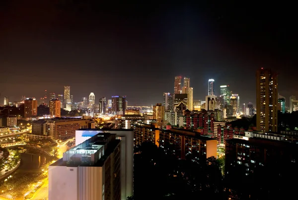 Een Stad Landschap Van Singapore Avond — Stockfoto