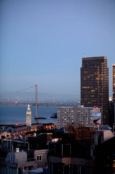 Uma Paisagem Urbana Noite San Fracisco — Fotografia de Stock