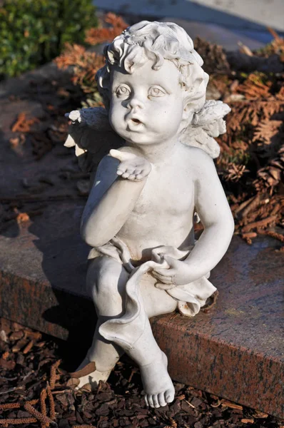 Gros Plan Statue Vintage Forme Ange — Photo