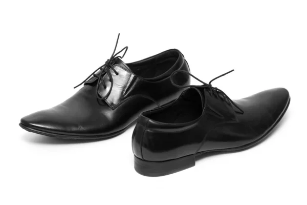 Klassieke Glanzende Zwarte Heren Schoenen — Stockfoto