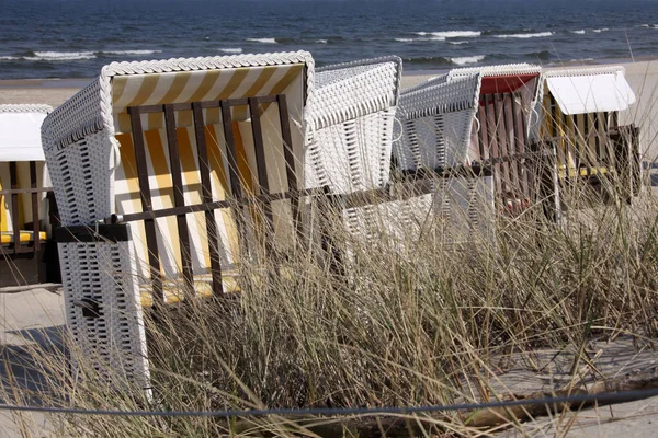 Chaises Plage Dans Mer Baltique — Photo
