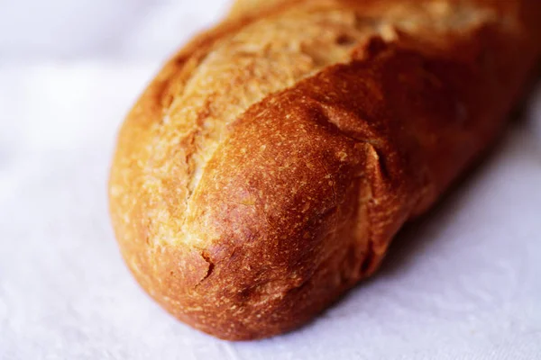 Stuk Brood Zijn Perfecte Donheid Klaar Worden Geconsumeerd — Stockfoto