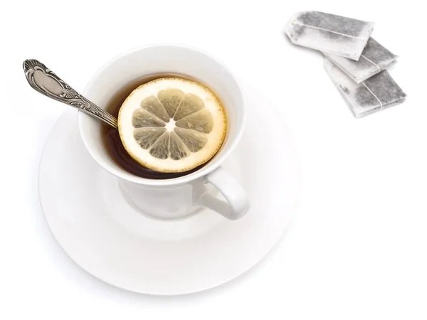 Cup Tea Lemon Tea Bags — Stock Photo, Image