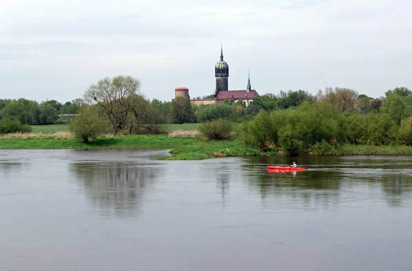 Paddler Auf Der Elbe Wittenberg — Stockfoto