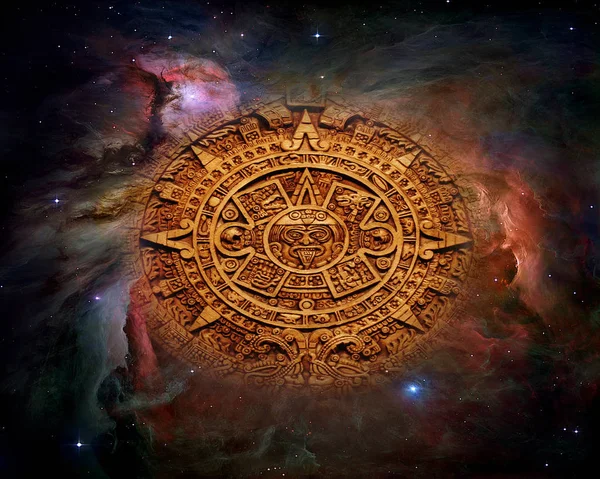 Carved Aztec Calendar Sculpture — Stock Photo, Image