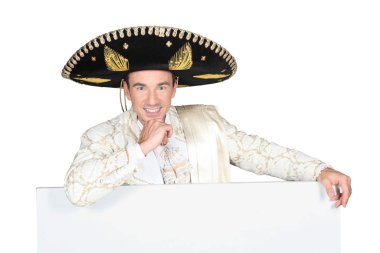 portrait of a man with sombrero clipart