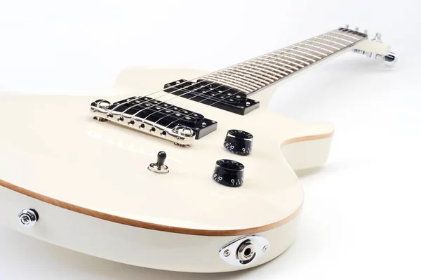 Elektrická Kytara Bílém Pozadí — Stock fotografie